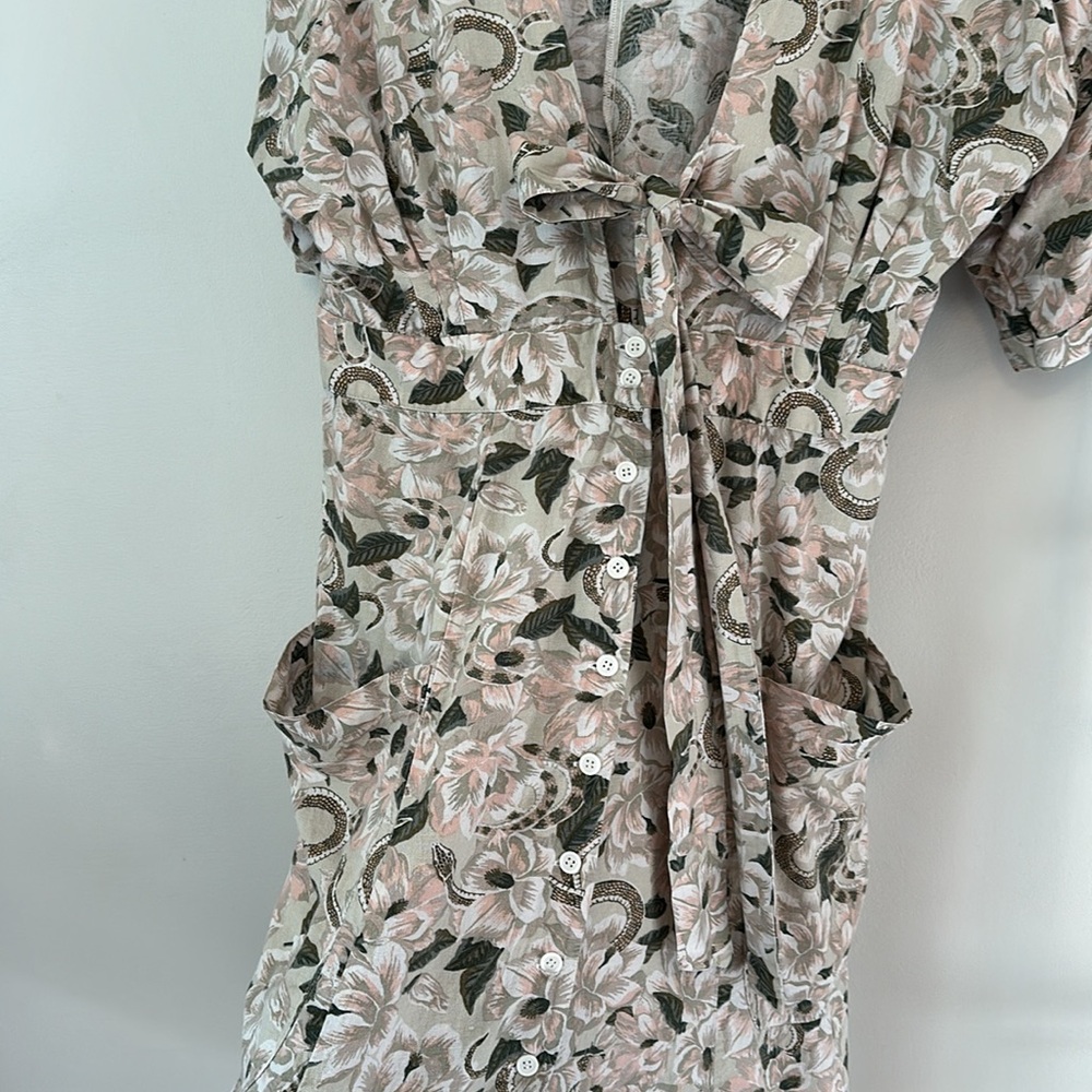 Happy Nature x Kate Hudson floral snake print boho button down midi dress - Picture 6 of 10